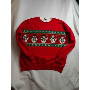 Vtg 90s Nutcracker Snowman Sweatshirt Mens L Christmas Holiday Kitsch Novelty